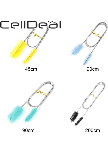 Beyaz Stil 90CM Döner Spiral Boru Temizleme Fırçası Çift Başlı Yumuşak Balık Tankı Hava Tüpü Hortum Dış Filtre Akvaryum Malzemesi (Yurt Dışından) indirimleri