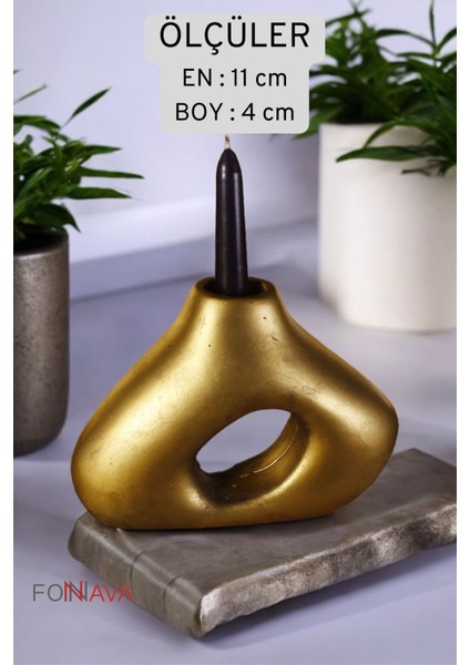 Şamdan Mumluk Dekoratif Mumluk Tealight Mumluk Altın Eskitme Renk Model 46