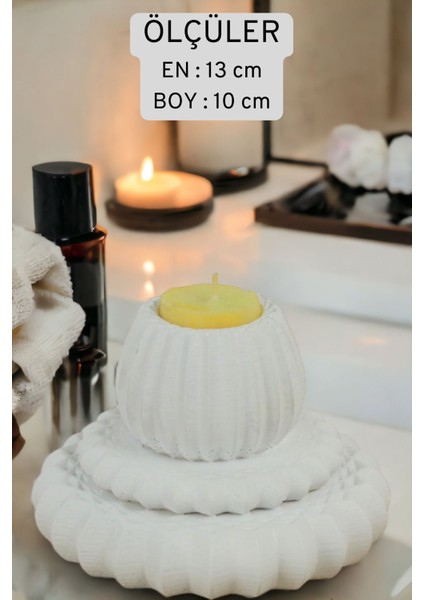Şamdan Mumluk Dekoratif Mumluk Tealight Mumluk Model 1 Ikili Mumluk