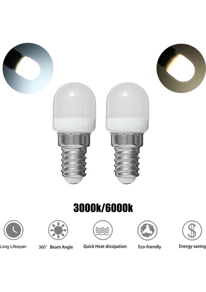 3000K Tarzı E14 2W 220V Mini LED Ampul Dayanıklı Enerji Tasarruflu T22 Ampul Beyaz Sıcak Beyaz Gösterge Enerji Tasarruflu Lamba Buzdolabı Işığını (Yurt Dışından)