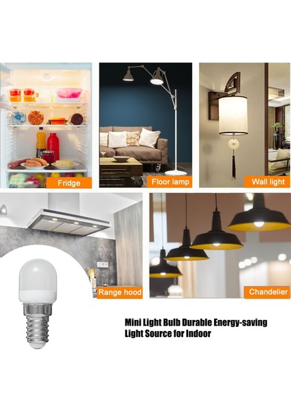 3000K Tarzı E14 2W 220V Mini LED Ampul Dayanıklı Enerji Tasarruflu T22 Ampul Beyaz Sıcak Beyaz Gösterge Enerji Tasarruflu Lamba Buzdolabı Işığını (Yurt Dışından)