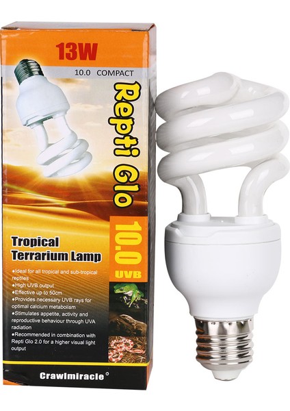10.0 Çöl Tipi Stili Uvb 13W Sürüngen Işık Lambası Uv Parlama Lambası Enerji Tasarruflu Lamba Spiral Tüp Lamba Ev Beyaz Işık Floresan Lamba (Yurt Dışından)