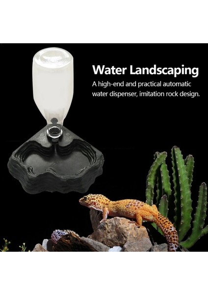 Gri Stil 400ML Pet Sürüngenler Kaplumbağalar Su Dağıtıcısı Içme Çeşmesi Kase Kaplumbağa Kertenkele Havuzu Sürüngen Kutusu Besleme Malzemeleri (Yurt Dışından)