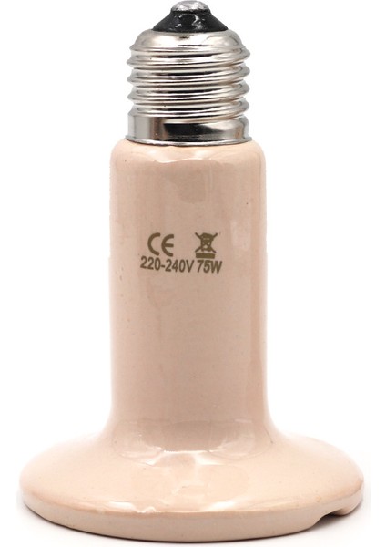 75W Tarzı Evcil Isıtma Lambası 220V Bej Kızılötesi Seramik Isıtıcı Isı Lambası Evcil Hayvan Yavruları Sürüngen Lambası 25W 50W 75W 100W 150W 200W Lamba (Yurt Dışından)