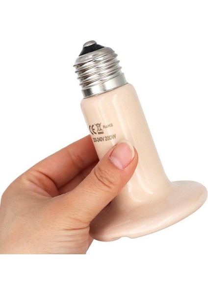 75W Tarzı Evcil Isıtma Lambası 220V Bej Kızılötesi Seramik Isıtıcı Isı Lambası Evcil Hayvan Yavruları Sürüngen Lambası 25W 50W 75W 100W 150W 200W Lamba (Yurt Dışından)