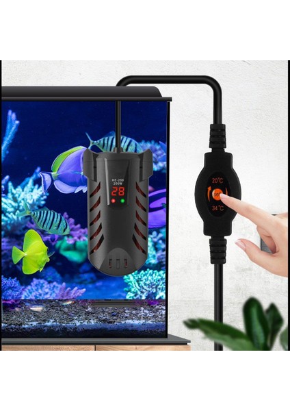 Ab AUTO100W Stili 200W Dijital Akvaryum Isıtıcı Akvaryum Elektrikli Isıtma Çubuğu Dijital Sıcaklık Kontrol Cihazı Balık Tankı Kaplumbağa Tankı Kaplumbağa (Yurt Dışından)