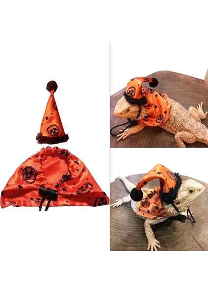 Bir Stil Kertenkele Kostümü Ayarlanabilir Kertenkele Şapka ve Pelerin Kürklü Evcil Hayvanlar Tatil Kostümü Aksesuarları (Yurt Dışından) fiyatları