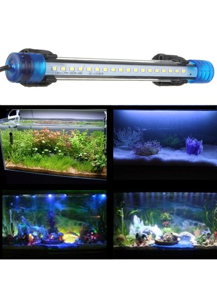 Mavi ve Beyaz Tarzı 40CM Ac 4W Su Geçirmez Akvaryum Işıkları LED Balık Tankı Işık Sualtı Balık Lambası Akvaryum Dekorasyon Aydınlatma Bitki Lambası (Yurt Dışından) modelleri
