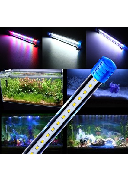 Mavi ve Beyaz Tarzı 40CM Ac 4W Su Geçirmez Akvaryum Işıkları LED Balık Tankı Işık Sualtı Balık Lambası Akvaryum Dekorasyon Aydınlatma Bitki Lambası (Yurt Dışından) fırsatları