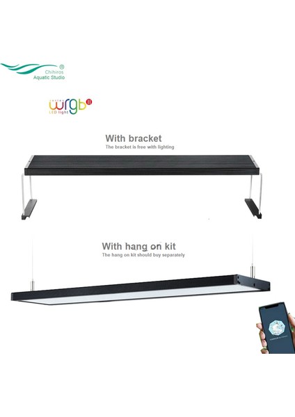 Kit Stiline Asın Chihiros Wrgb Iı 2 Tam Spektrumlu Su Bitkisi LED Işık Yükseltme Rgb Dahili Bluetooth Uygulama Kontrollü Akvaryum Balık Tankı Için- (Yurt Dışından)