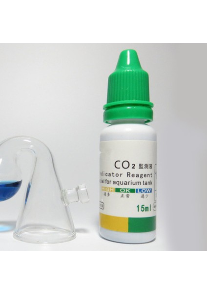 15ML Küçük Boy Taşınabilir Yaşam Koşulu Balık Tankı Şişe Sıvı Test Co2 Hafif Akvaryum Damlalık Gösterge Çözümü (Yurt Dışından)