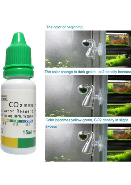 15ML Küçük Boy Taşınabilir Yaşam Koşulu Balık Tankı Şişe Sıvı Test Co2 Hafif Akvaryum Damlalık Gösterge Çözümü (Yurt Dışından) fiyatları