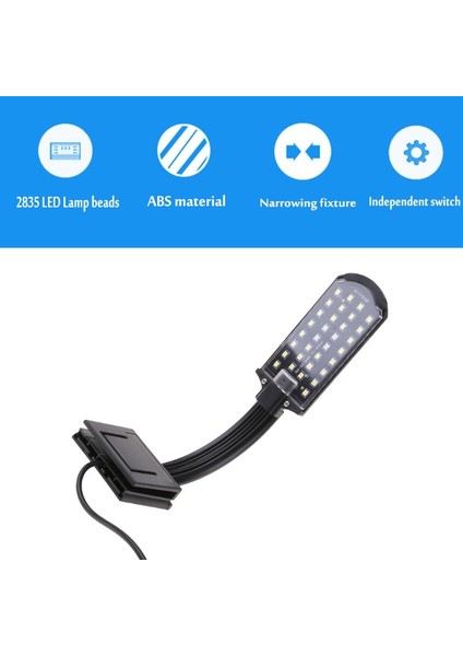 Basit LED Akvaryum Işıkları Su Ot Bitkileri Büyüme Işığı Balık Tankı Klipsli Su Geçirmez Aydınlatma Lambası (Yurt Dışından)