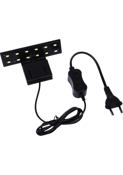 1 Takım Stili Avrupa Fişli Akvaryum LED Klipsli Lamba Beyaz Işık (Yurt Dışından)