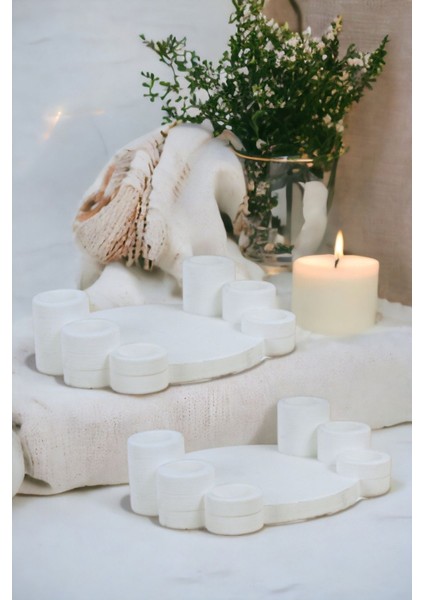Şamdan Mumluk Dekoratif Mumluk Tealight Mumluk Model 7 Ikili Mumluk