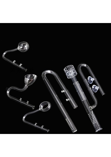 Model C Stili 17MM Balık Tankı Filtresi - Yüzen Cam Zambak Borusu Yüzey Giriş Çıkış 13MM Akvaryum Su Bitkisi Tankı Filtresi Ada (Yurt Dışından)