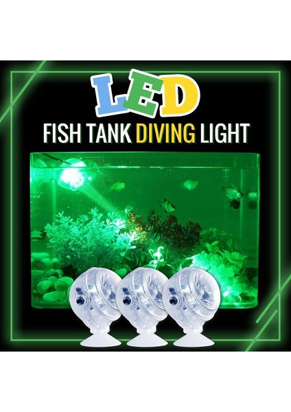 Yeşil Stil Balık Tankı LED Aydınlatma Su Geçirmez Dalış Spot Işıkları Deniz Gece Lambası Akvaryum Dekorasyon Aksesuarları (Yurt Dışından) modelleri