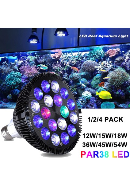 36W Tarzı E27 LED Akvaryum Lambası Tam Spektrumlu Balık Tankı Lambası PAR38 Spot Tuzlu Su Tankı Mercan Resifi Bitkiler Büyü LED Işıklar D30 (Yurt Dışından)