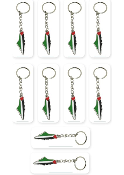 10'lu Filistin Renkli Haritasi Anahtarlık Ünisex A300013-10