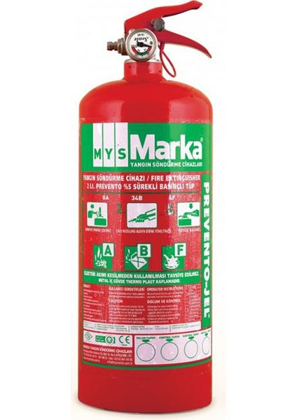 Marka 2 Lt.yangın Tüpü Prevento-Jel