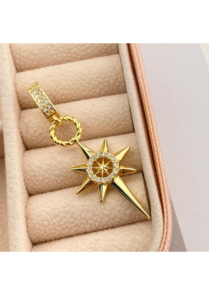 Ajda Charm Ajda Bilezik Charmı Zirkon Taşlı Kutup Yıldızı Dümen Gold