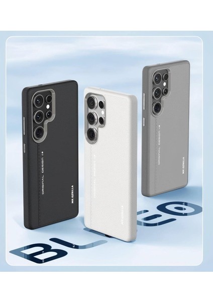 Samsung S25+ Uyumlu Premium Leather Gri Deri Telefon Kılıfı