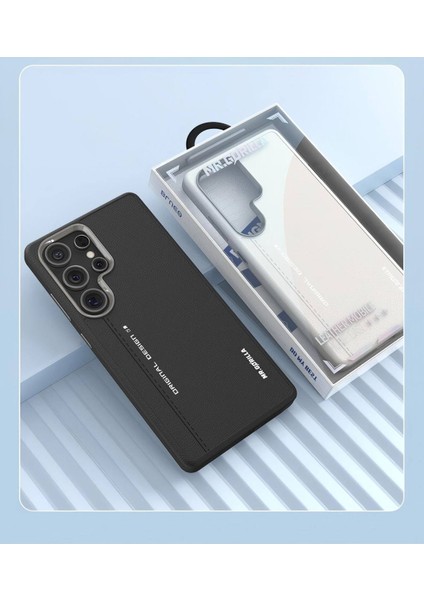 Samsung S25+ Uyumlu Premium Leather Gri Deri Telefon Kılıfı