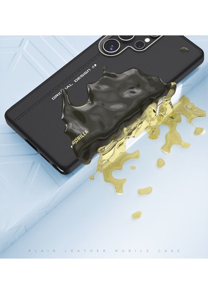 Samsung S25+ Uyumlu Premium Leather Gri Deri Telefon Kılıfı