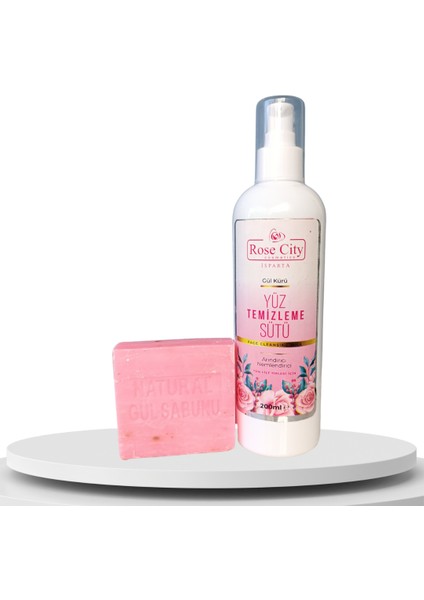 Yüz Temizleme Sütü Gül Özlü - Natural Gül Sabunu Seti