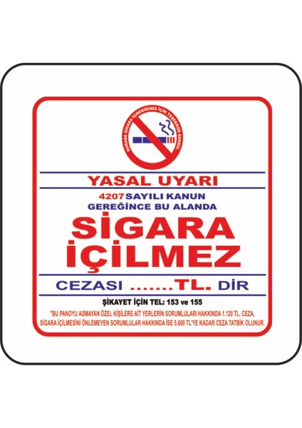 Uyarı Levhası Pvc Sigara İçilmez