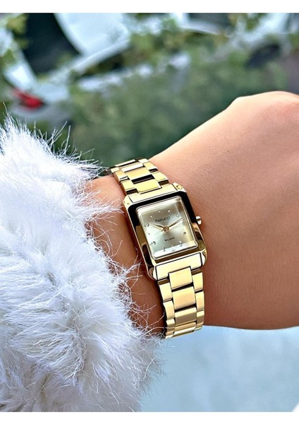Altın Rengi Çelik Kordon Kadın Kol Saati 03381 fiyatları
