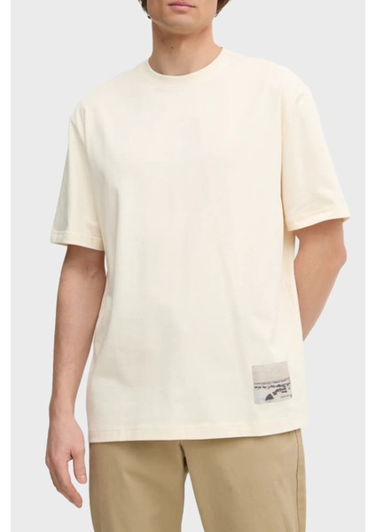 % 100 Pamuk Relaxed Fit Sırt Baskılı T Shirt J30J327094YAC Erkek T Shirt J30J327094 Yac