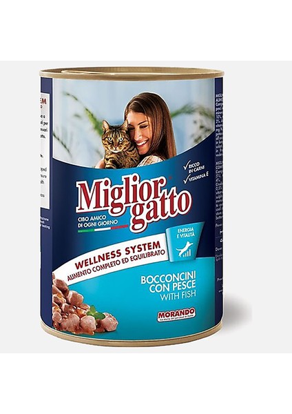 Balık Parçacıklı Konserve Kedi Maması 405GR 2 adet