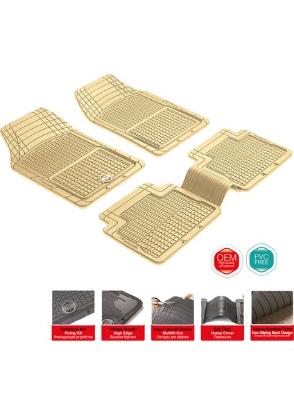 Pufı Classic Hb Universal Kauçuk Paspas Bej