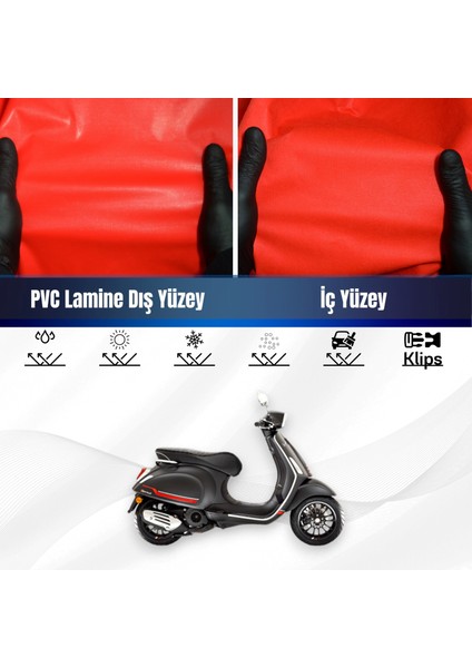 Voge 525 Acx Motosiklet Brandası Su Geçirmez Branda Kırmızı Branda Motor Branda Xl