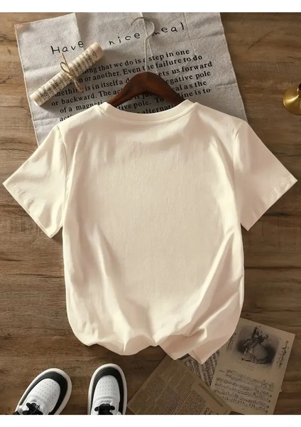 Kadın Geometrik Ay&güneş Baskılı T-Shirt Oversize Salaş modelleri