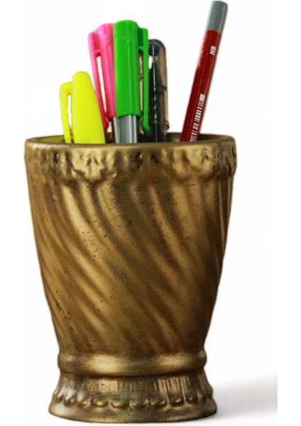 Masa Kalemliği Organizer Altın Eskitme Renk Model 14