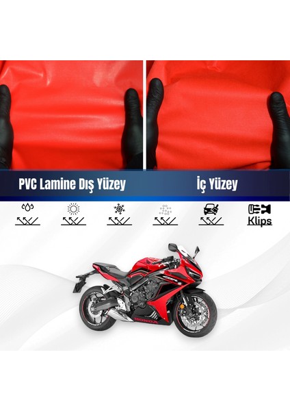 Honda Crf 250 L Motosiklet Brandası Su Geçirmez Branda Kırmızı Branda Motor Branda Xl