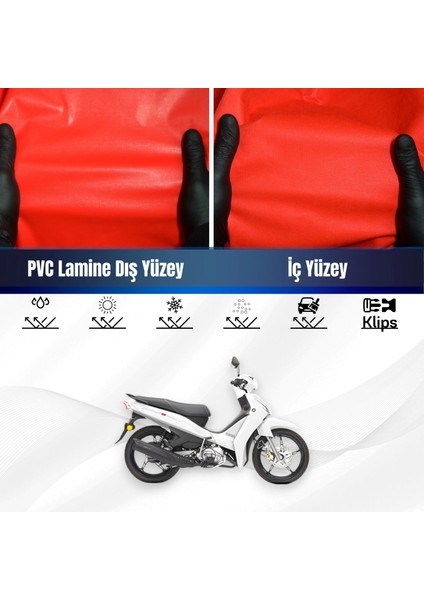Yamaha X-Max 250 Tech Max Motosiklet Brandası Su Geçirmez Branda Kırmızı Branda Motor Branda Xl