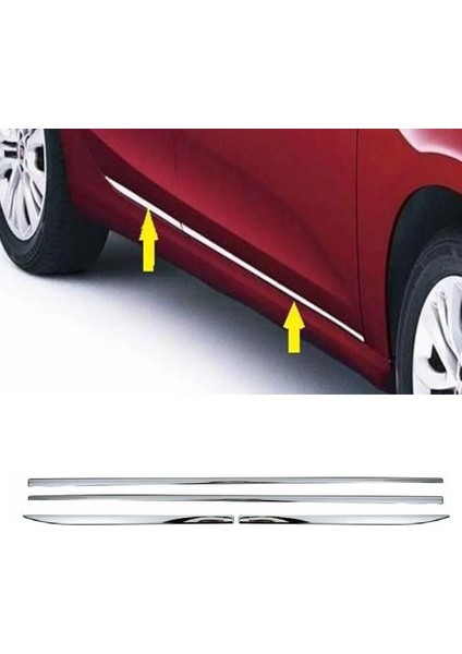 Fiat Egea HB-SEDAN Krom Yan Kapı Çıtası 2015 Üzeri 4 Kapı Paslanmaz Çelik