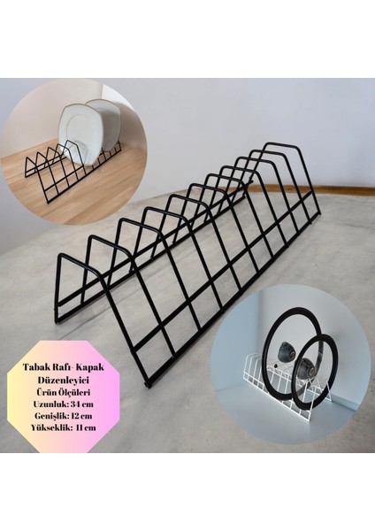 2'li Tabaklık Rafı- Tencere Kapak Düzenleyici-Tabak Kurutmalık -10 Bölmeli Stand