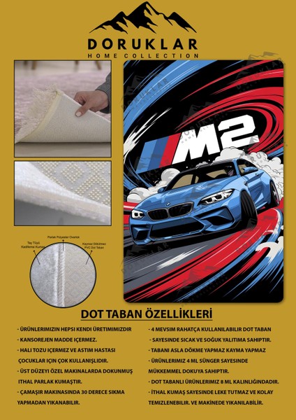 Kaymaz Taban Makinada Yıkanabilir Dijital Baskı Araba Desenli Genç Odası Halısı Dot Taban Halı GNC05 fiyatları