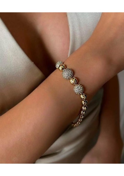 14 K Altın Rengi Vip Seri Zirkon Taşlı Bileklik