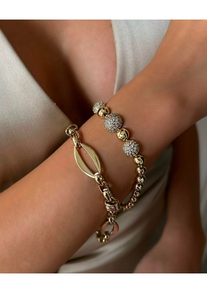 14 K Altın Rengi Vip Seri Zirkon Taşlı Bileklik