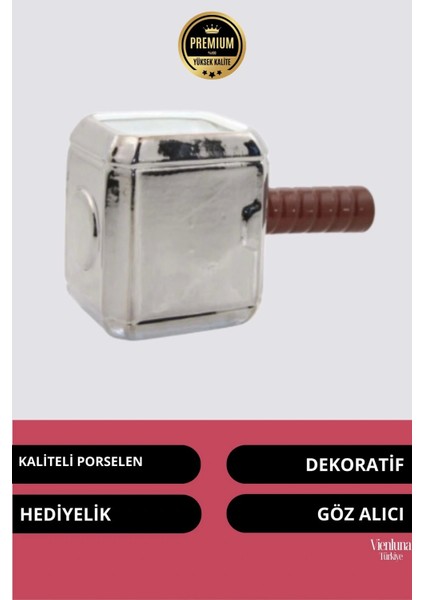 Deluxe Tasarım Dekoratif Estetik Armağan Sevgili Dost Aşk Arkadaş Porselen Thor Çekici Kupa Bardak
