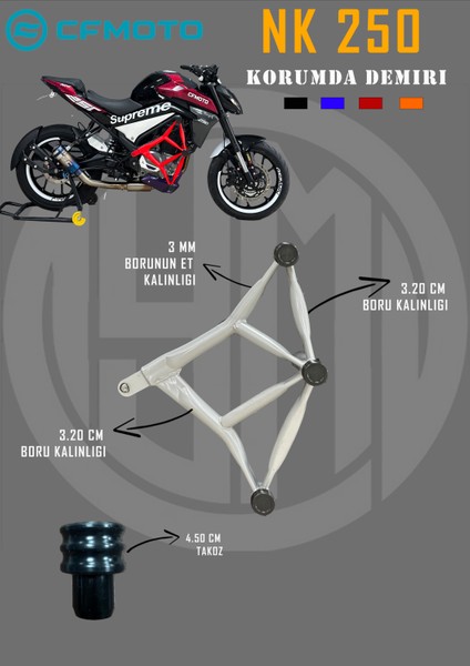 Cf Moto 250 Nk Özel Üretim Ön Koruma Takozu (Koruma Demiri) fiyatları