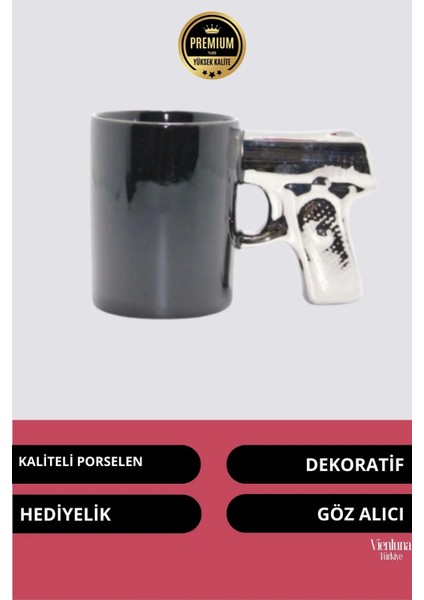 Deluxe Tasarım Dekoratif Estetik Armağan Sevgili Arkadaş Porselen Alfa Kupa Bardak