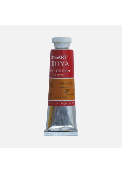 Troya Yağlı Boya Tüp 07 Ocker Sarı 37 ml