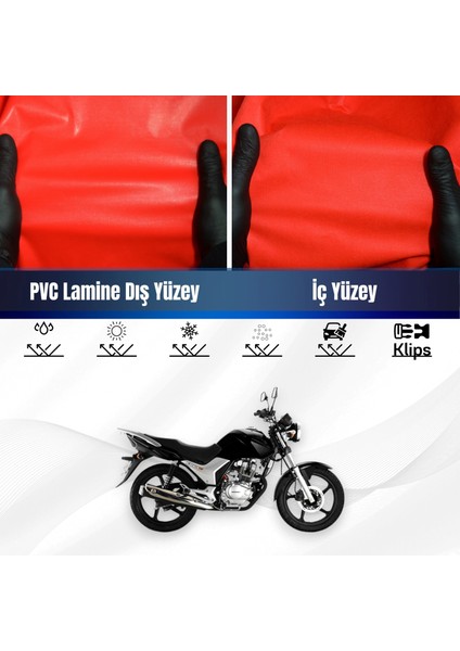 Honda Cb 125 E Motosiklet Brandası Su Geçirmez Branda Kırmızı Branda Motor Branda Lç