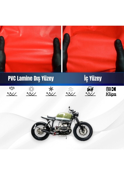 Bmw R 80 Motosiklet Brandası Su Geçirmez Branda Kırmızı Branda Motor Branda Xl